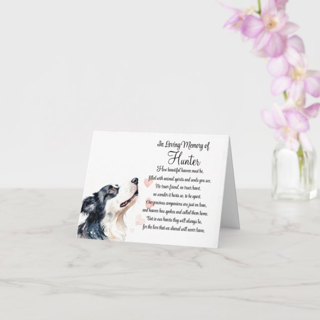 Dog Sympathy Custom Personalized Name Border  Card (Orchid)