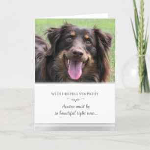 Dog Sympathy Custom PHOTO Heaven Must be Beautiful Card
