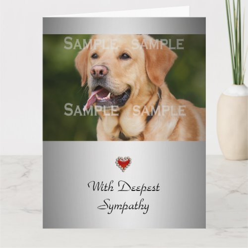 Dog sympathy diamond heart  Personalize Card