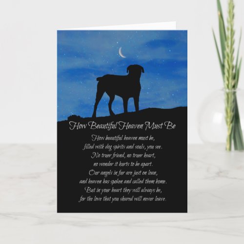 Dog Sympathy Dogs in Heaven Poem Card
