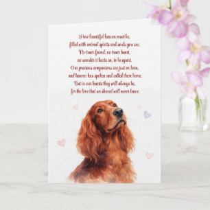 Dog Sympathy Irish Setter Spiritual Heaven Poem Card