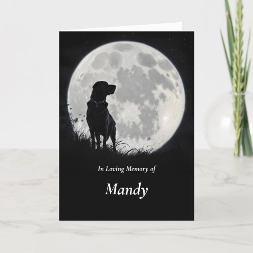 Dog Sympathy Labrador Retriever Moon Custom Name Card