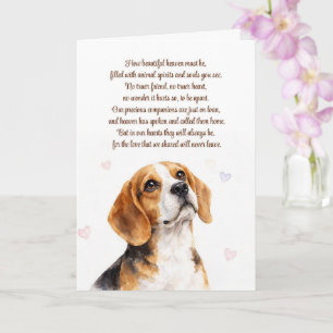 Dog Sympathy Loss with Beautiful Beagle Poem  Card