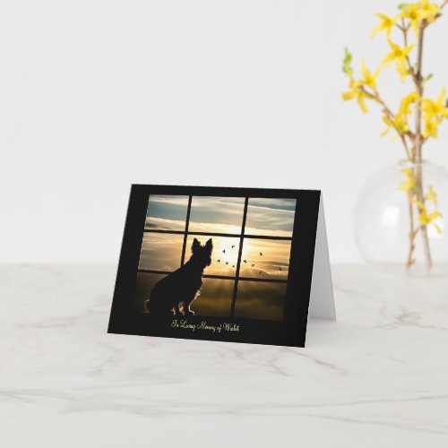 Dog Sympathy Memorial Sunset and Birds Condolences Card