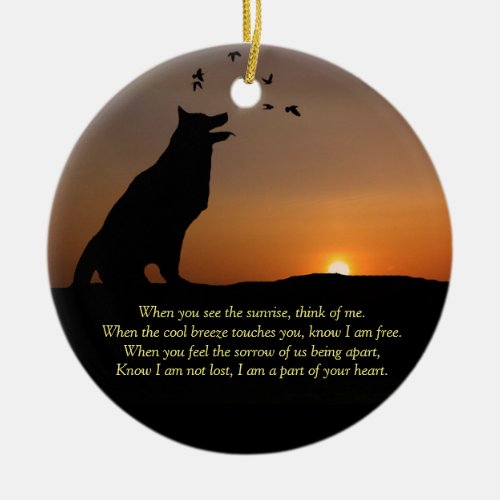 Dog Sympathy Memorial Tribute with Name Ceramic Ornament