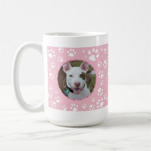 Dog Sympathy Memorial Your Photos Paw Print Pink Coffee Mug