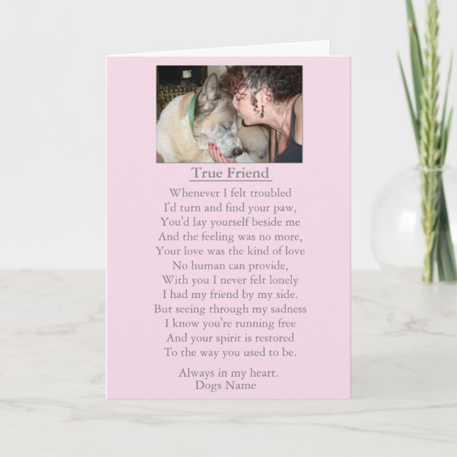 dog sympathy original poem customizable card (Front)