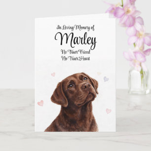 Dog Sympathy Personalized Name Chocolate Labrador  Card