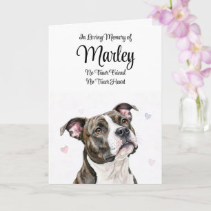 Dog Sympathy Personalized Name Pitbull Pitty Card