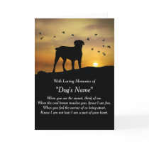 Dog Sympathy With Spiritual Poem Custom Name Card