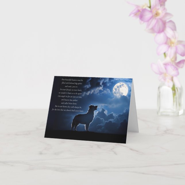 Dog Sympathy with Spiritual Poem Heaven Cattle Dog Card (Orchid)