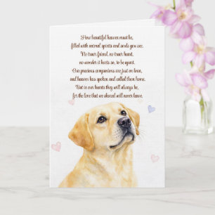 Dog Sympathy Yellow Lab Labrador Retriever  Card