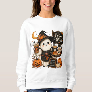 Dog T-Shirt Halloween Coffee Ghost Dog Lover Fall Sweatshirt