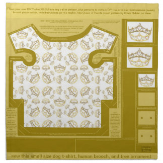 dog t-shirt, ornament, brooch patterns on napkins