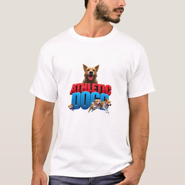DOG T-SHIRT with adorable puppy illustrations,  (Front)
