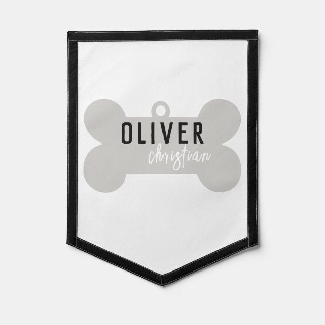 Dog Tag Boy Nursery Pennant (Front)