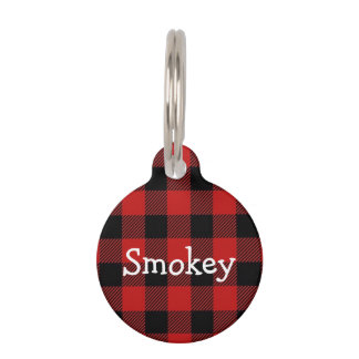 Dog Tag, Buffalo Plaid, Personalized Pet ID Tag