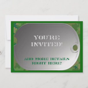 Dog Tag camo style Invitation