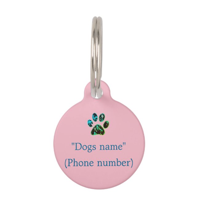 Dog Tag Pink Green Blue (Front)
