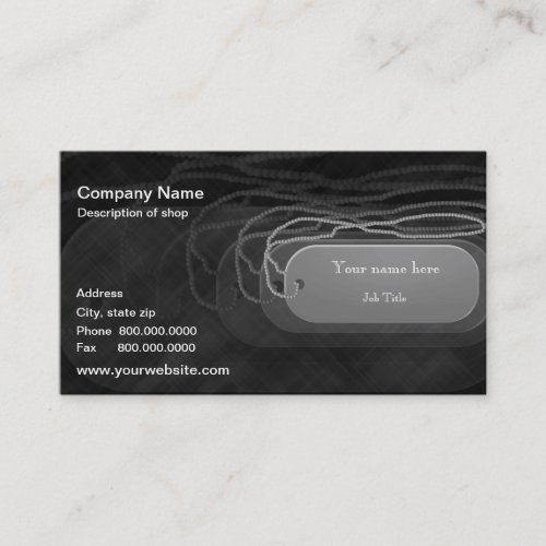 Dog Tag Template Business Card