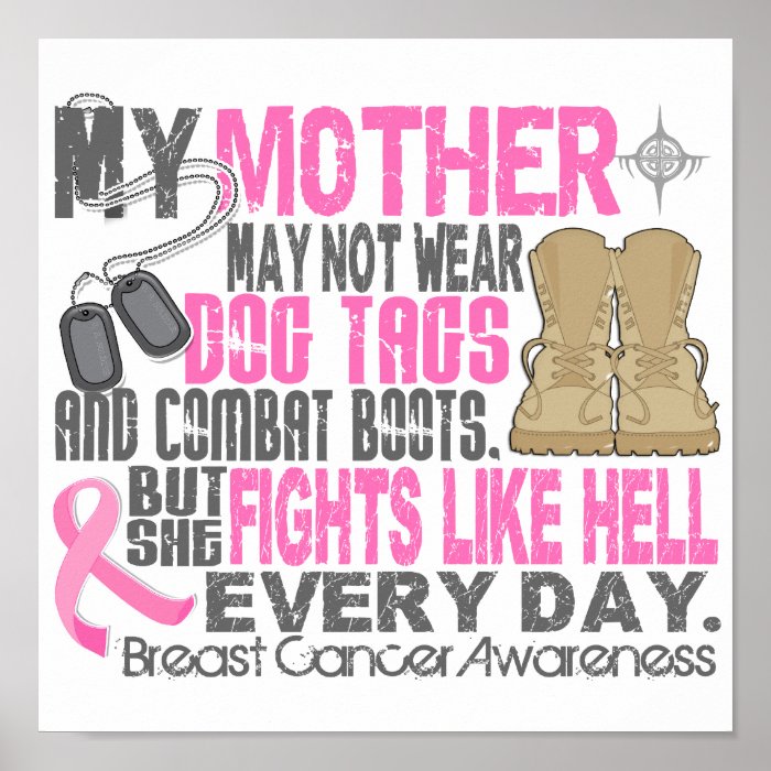 Dog Tags Breast Cancer Mother Posters
