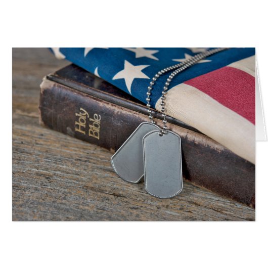 Dog tags on Bible (Front Horizontal)