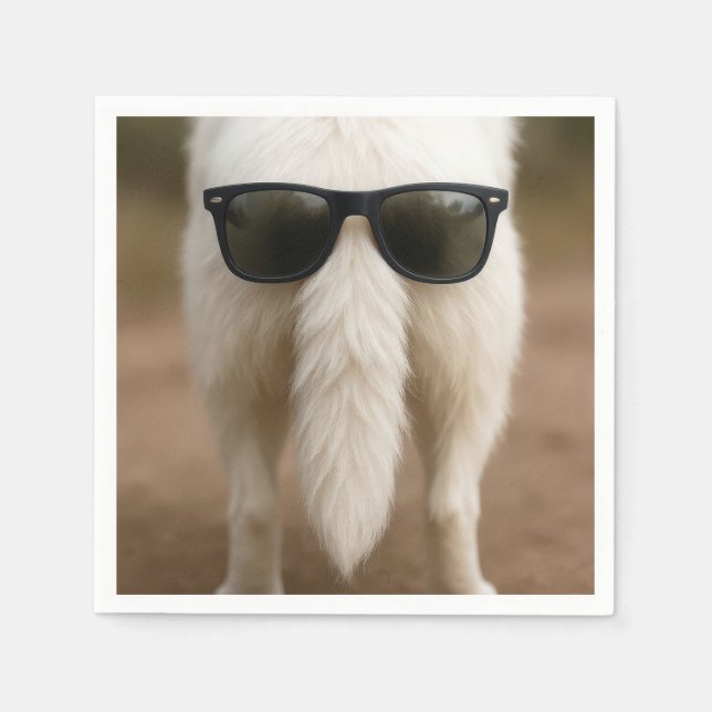 Dog Tail with Sunglasses  Napkins (Front)
