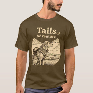 Dog Tails of Adventure Funny Dog Lover Hiking T-Shirt