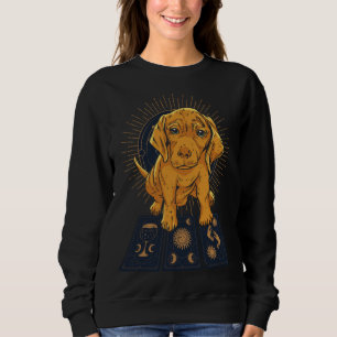 Dog Tarot Card Reading Cartomancy Retro Tarot Card Sweatshirt