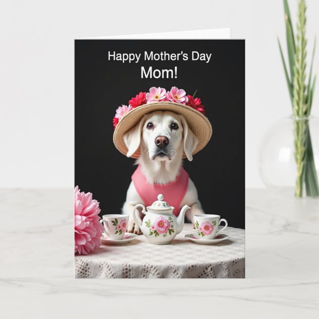 Dog Tea Party Mothers Day Card (Front)