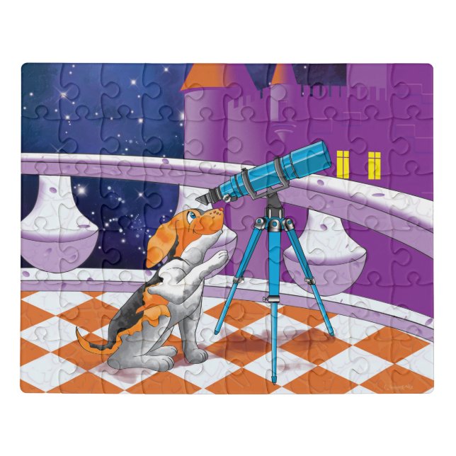 dog telescope jigsaw puzzle (Puzzle Horizontal)
