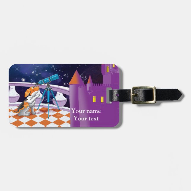 dog telescope luggage tag (Front Horizontal)