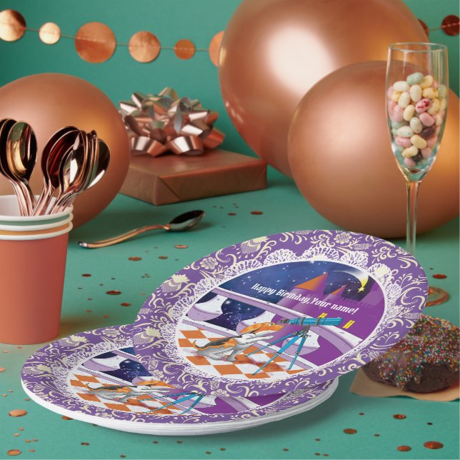 dog telescope paper plates (Multi)