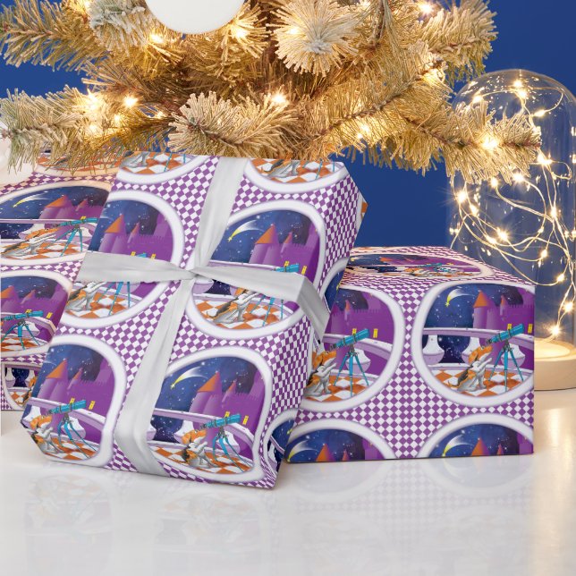 dog telescope wrapping paper (Holidays)