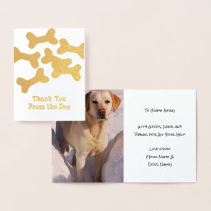 Dog Thank You - Add Pup's Photo Inside - Custom Foil Card