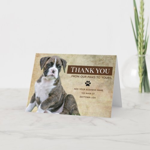 Dog Thank You Card  Veterinary