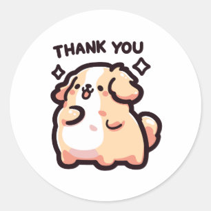 Dog — Thank you Classic Round Sticker