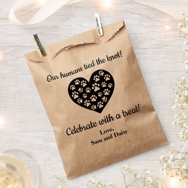 Dog Thank You Wedding Cookie Pet Treat Favor Bag (Clipped)