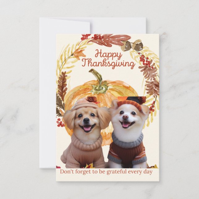 Dog Thanksgiving/Thank You Card (Front)