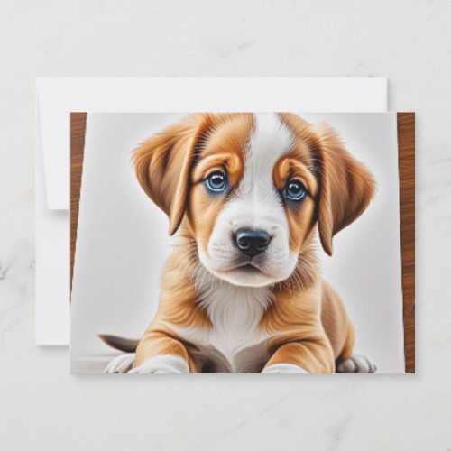 dog that jumps up with his beautiful little face postcard