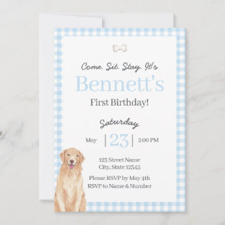 Dog Theme 1st Birthday Invite