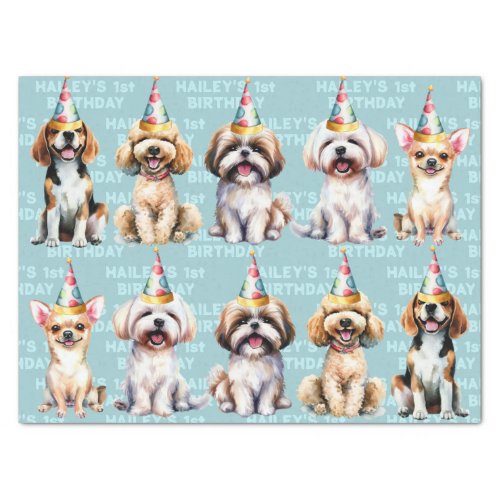 Dog Theme Birthday Party Blue Tissue Paper