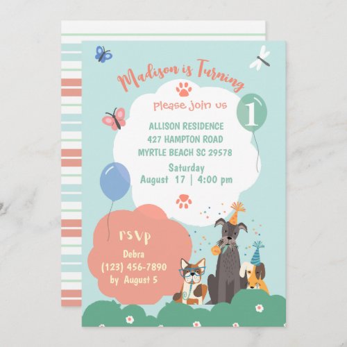  Dog Theme Birthday Party   Invitation