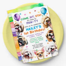 Dog Theme Birthday Party Invitation