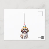 Dog Theme Birthday Party Invitation Postcard (Back)