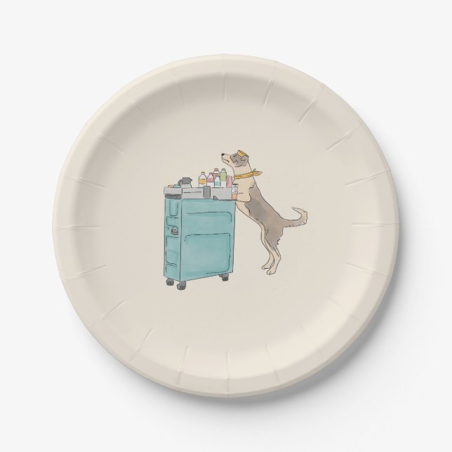 dog theme birthday party  paper plates (Front)