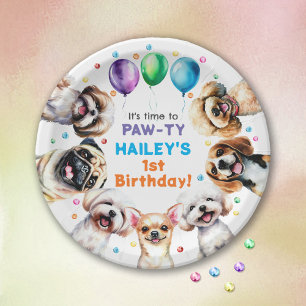 Dog Theme Birthday Party Paper Plates