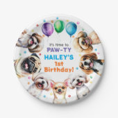 Dog Theme Birthday Party Paper Plates (Front)