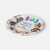Dog Theme Birthday Party Paper Plates (Angled)