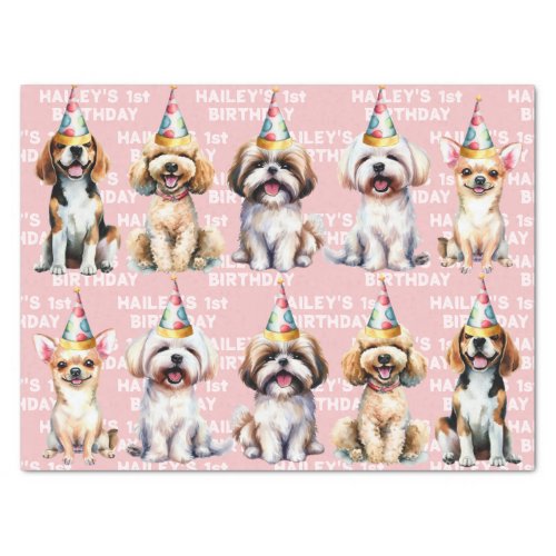 Dog Theme Birthday Party Pink Tissue Paper
